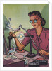 Illustration of Woman Sculpting Glass by Anonymous