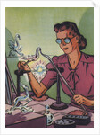 Illustration of Woman Sculpting Glass by Anonymous