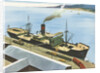 Illustration of Steamship at Port by Anonymous