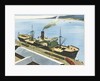 Illustration of Steamship at Port by Anonymous