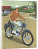 Illustration of Man Riding Motorcycle by Anonymous
