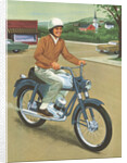 Illustration of Man Riding Motorcycle by Anonymous