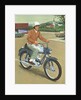 Illustration of Man Riding Motorcycle by Anonymous