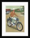 Illustration of Man Riding Motorcycle by Anonymous