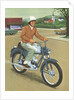 Illustration of Man Riding Motorcycle by Anonymous