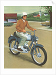 Illustration of Man Riding Motorcycle by Anonymous