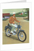 Illustration of Man Riding Motorcycle by Anonymous