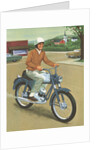 Illustration of Man Riding Motorcycle by Anonymous