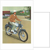 Illustration of Man Riding Motorcycle by Anonymous