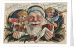 Santa Claus and His Two Children Wishing You a Merry Christmas and a Happy New Year Postcard by Anonymous