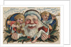 Santa Claus and His Two Children Wishing You a Merry Christmas and a Happy New Year Postcard by Anonymous
