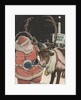 Illustration of Santa Feeding Reindeer Candy Cane by John Rae