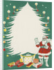 Greeting Card with Santa Claus and Christmas Tree by Anonymous