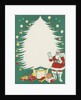 Greeting Card with Santa Claus and Christmas Tree by Anonymous