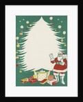 Greeting Card with Santa Claus and Christmas Tree by Anonymous