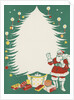 Greeting Card with Santa Claus and Christmas Tree by Anonymous