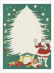 Greeting Card with Santa Claus and Christmas Tree by Anonymous