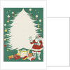 Greeting Card with Santa Claus and Christmas Tree by Anonymous