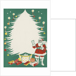 Greeting Card with Santa Claus and Christmas Tree by Anonymous