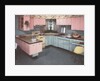 Illustration of Pink and Blue Kitchen by Anonymous