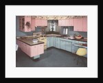 Illustration of Pink and Blue Kitchen by Anonymous