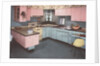 Illustration of Pink and Blue Kitchen by Anonymous