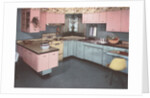 Illustration of Pink and Blue Kitchen by Anonymous