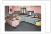 Illustration of Pink and Blue Kitchen by Anonymous
