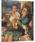 Illustration of Mother Holding Baby by Anonymous
