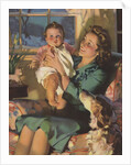 Illustration of Mother Holding Baby by Anonymous