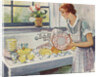 Illustration of Woman Washing Dishes by Anonymous