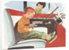 Illustration of Boy Putting on Safety Belt by Anonymous