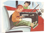 Illustration of Boy Putting on Safety Belt by Anonymous