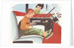 Illustration of Boy Putting on Safety Belt by Anonymous