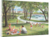 Illustration of Family Having Picnic in Park by Anonymous