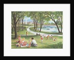 Illustration of Family Having Picnic in Park by Anonymous