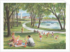 Illustration of Family Having Picnic in Park by Anonymous