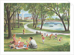 Illustration of Family Having Picnic in Park by Anonymous