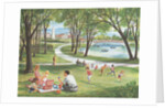 Illustration of Family Having Picnic in Park by Anonymous