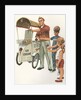 Illustration of Ice Cream Man with Two Children by Anonymous