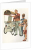 Illustration of Ice Cream Man with Two Children by Anonymous