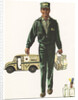 Illustration of Milkman Delivering Milk by Anonymous