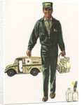 Illustration of Milkman Delivering Milk by Anonymous