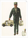 Illustration of Milkman Delivering Milk by Anonymous