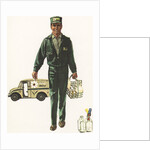 Illustration of Milkman Delivering Milk by Anonymous