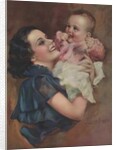 Illustration of Mother Holding Baby by Laurent Potter