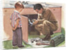 Illustration of Boy Watching Man Fix Plumbing by Anonymous