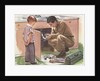 Illustration of Boy Watching Man Fix Plumbing by Anonymous