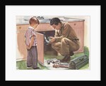 Illustration of Boy Watching Man Fix Plumbing by Anonymous