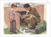 Illustration of Boy Watching Man Fix Plumbing by Anonymous